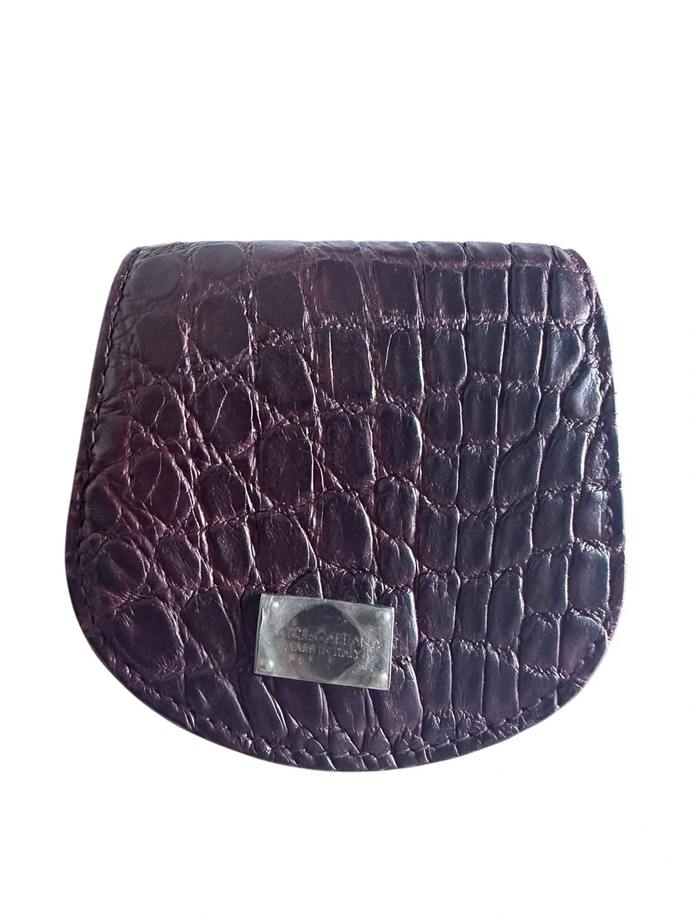 Dolce & Gabbana Burgundy Caiman Leather Bifold Wallet NWT Made In Italy